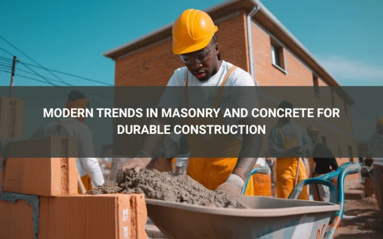 masonry and concrete work