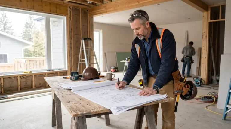 Best general contractor in my area discussing home renovation plans with homeowner
